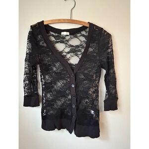 SOLD 

Zevana Outfitters Black Lace Cardigan Women's M Whimsigoth Grunge